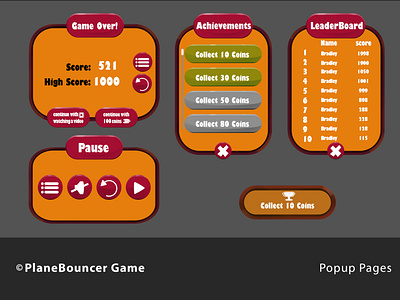 Plane Bouncer game popup pages