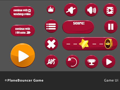 Plane Bouncer Game ui bottons