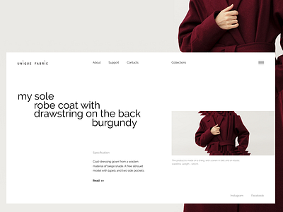 Unique Fabric design minimal typography ui ux web