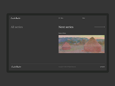 6. Claude Monet black design minimal paint text typography ui ux web website