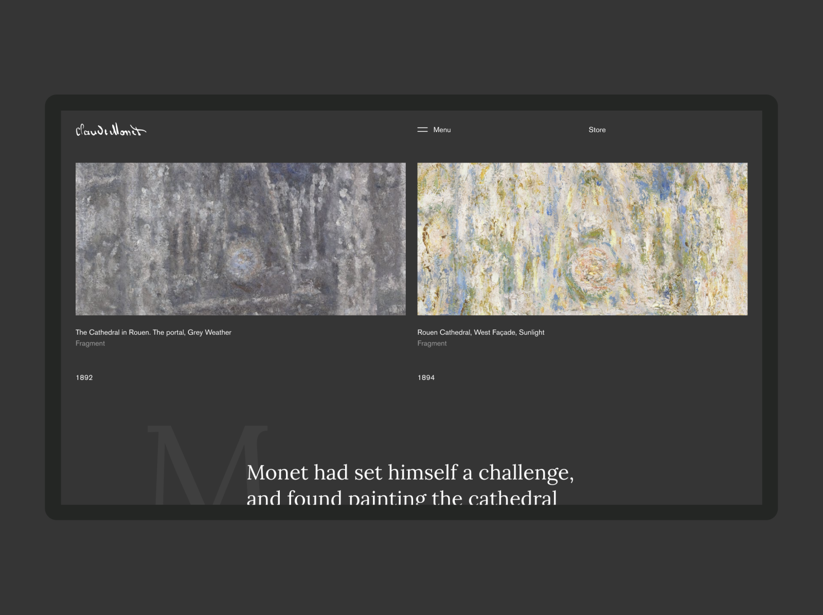 3. Claude Monet by Victoria Reyfeld on Dribbble