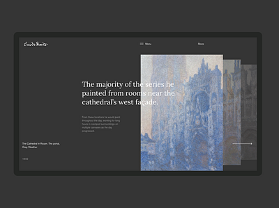 9. Claude Monet black design illustraion illustration paint text typography ui ux web