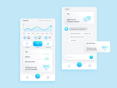 Visual concept stage for a health app