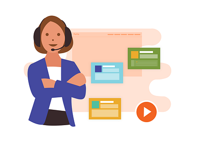 AI Assistant illustration for ReVa agent ai assistant flat illustration ui ux web