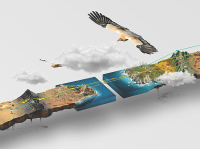 WWF's : The journey of the Egyptian Vulture 3d design illustration infographic interactive nature ui wwf