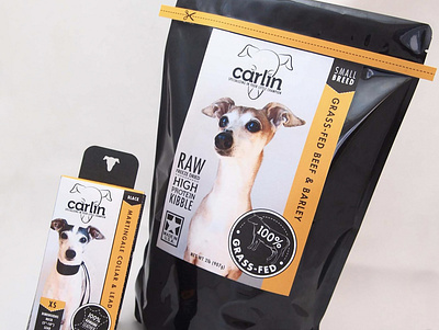 Carlin Pet Products branding dog dog food graphic design italian greyhound logodesign package design packaging pet products pets website