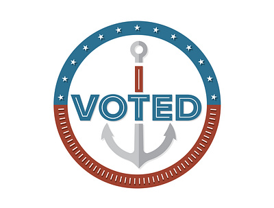 Rhode Island "I Voted" Sticker anchor democracy graphic design politics rhode island sticker typography vector vector design vote vote sticker