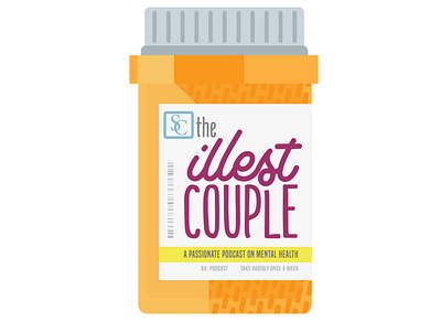 Illest Couple Podcast Branding adobe illustrator branding design graphic design illustration logo mental health pins podcast prescription bottle sticker typography vector