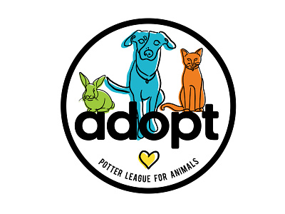 Adopt Graphic & Sticker adobe illustrator adopt animal rescue bunny illustration cat illustration dog dog illustraiton graphic design vector
