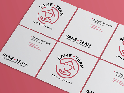 Same Team Childcare adobe illustrator branding business card childcare graphic design heart house logo typography vector