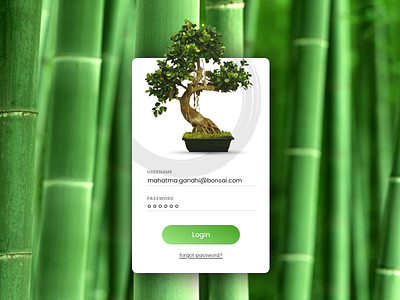 Daily UI 001 - Login [Zen Theme] bamboo bonsai daily ui 001 login register sign in sign up ui challenge zen