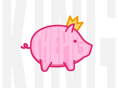 The Pig King® crown illustration king pig typography