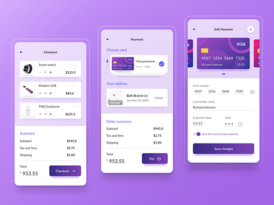 Daily UI #002 / Credit Card Checkout app design card checkout credit card credit card checkout daily 100 challenge dailyui dailyui 002 form order pay payment method ui ui design ux