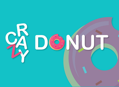Crazy Donut Logo branding design icon illustration logo minimal vector