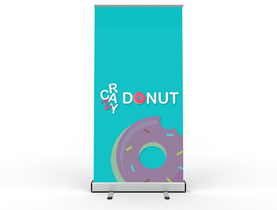 Crazy Donut Roll-up branding design flat icon illustration logo minimal vector