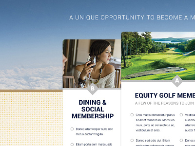Membership Page design golf membership redesign sky website wip