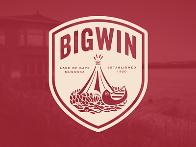 Bigwin Island Crest badge clothing crest design logo muskoka