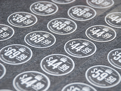 Price Stickers clear vinyl design league gothic sticker