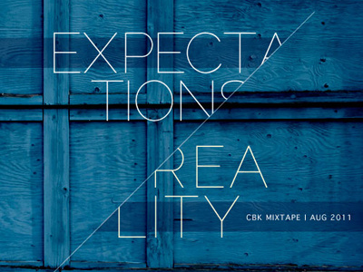 Expectations vs Reality album artwork navy raleway wood