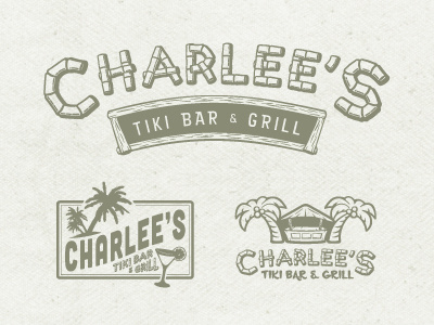 Charlee's Tiki Bar & Grill branding logo tiki