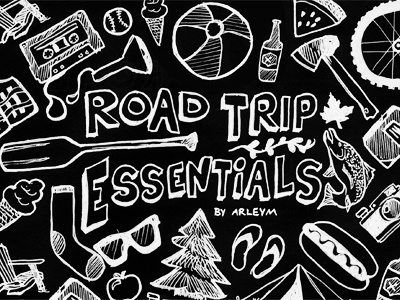 Road Trip Essentials black doodles mixtape