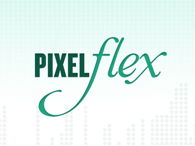 Pixel Flex branding green identity logo mark typography