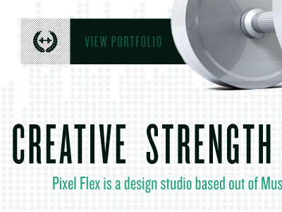 Pixel Flex - Home green portfolio typography website