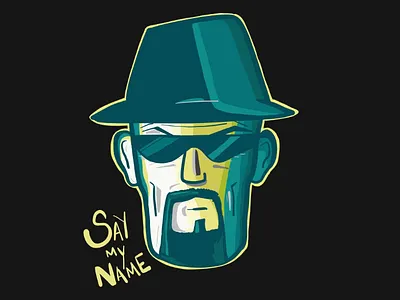 Breaking Bad anyone? adobe art bad breaking doodle fan green hat heisenberg illustration man sunglasses