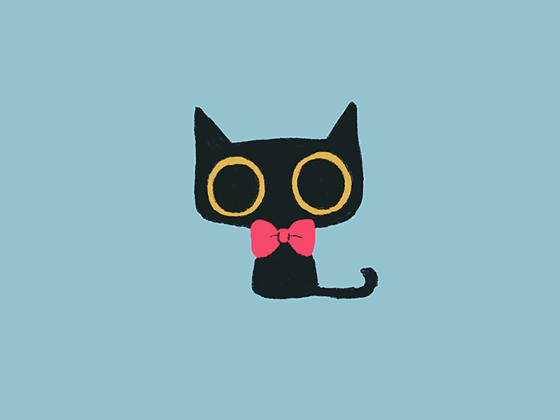 Not Cute animated gif animation black cat bow tie cat animation character character animation cute funny gif grumpy cat illustration