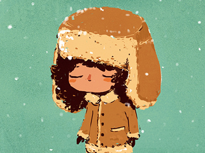 Snowy character girl illustration snow snowy winter