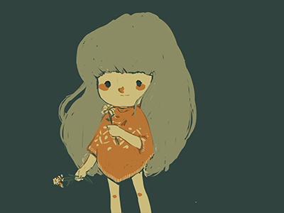 Poncho Girl character cute girl illustration poncho
