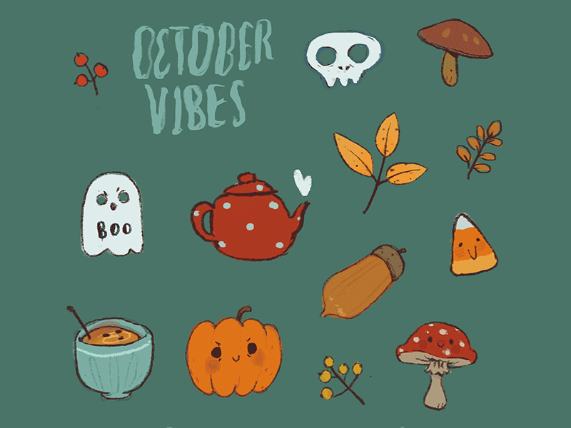 October Vibes Stickers