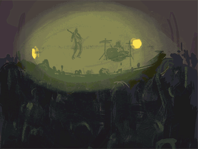 Nightime animtaion concert docomentary gif illustration rock