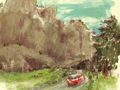 Roadtrip1 adventure drawing mountains roadtrip sketch