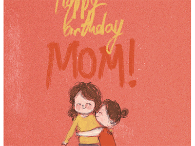 Happy Birthday Mom animated gif animation birthday card character daughter gif hug love mom