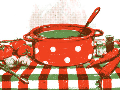 Soup digital illustration kitchen soup