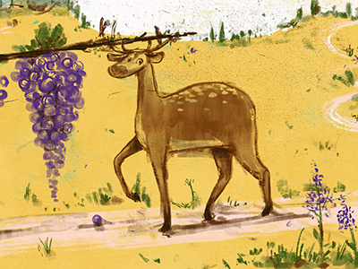 Deer cute deer digital illustration