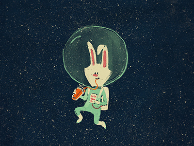 Space Rabbit character cute digital illustration rabbit space