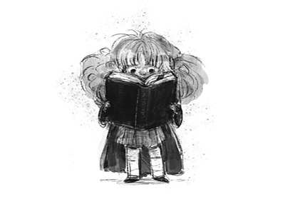 Hermione book character design children illustration cute harry potter hermione illustration reading