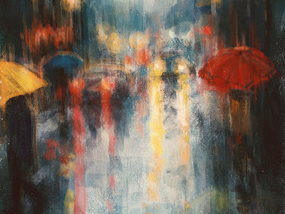 Rain gloomy painting rain rainy day slowdive umbrellas winter