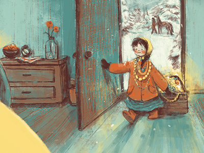 Detail #4 snow winter children illustration illustration