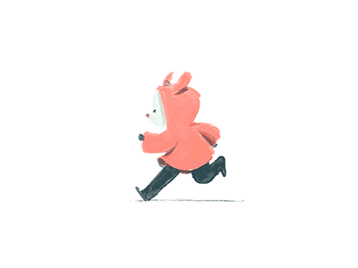 Running Mouse pink winter coat run cycle run animation animated loop animated gif character animation cute mouse