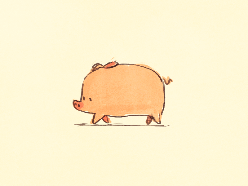 Run Piggie year of the pig ryn animation cute pig cute animation animated gif animated loop animation run piggie