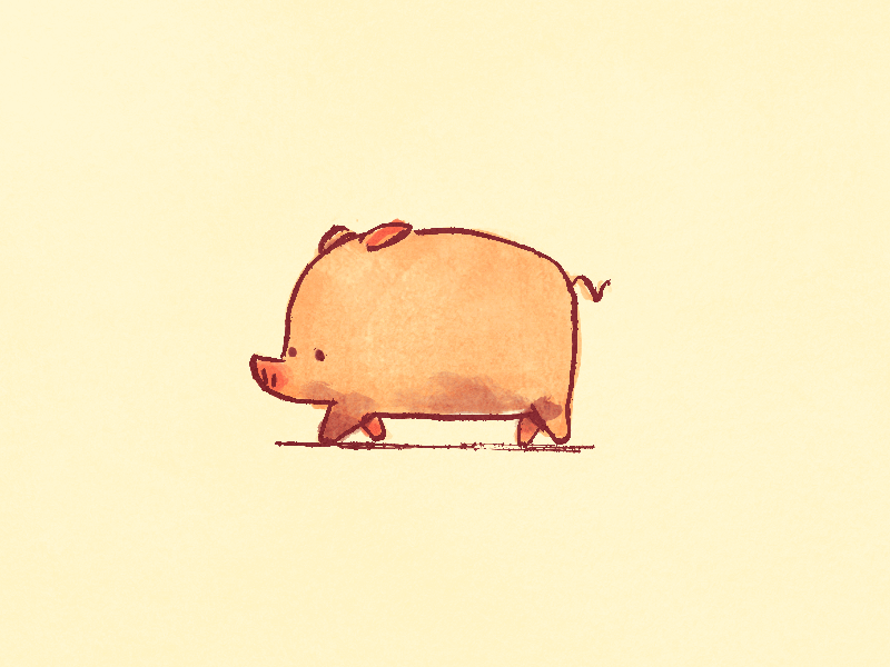 DIRTY and I like it happiness joyflap dirty mud character animation piggy piggie pig gif cute animated gif animation illustration