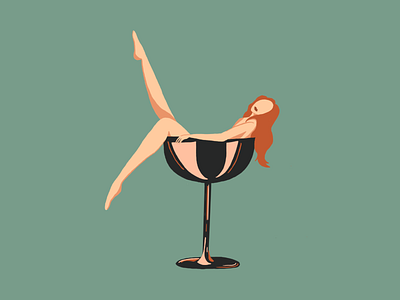 Friday Feeling cocktail design drink friday hand drawn illustration procreate woman