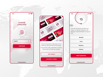 Online Quiz Design for a German Airport airport design game mobile quiz trivia ui ux