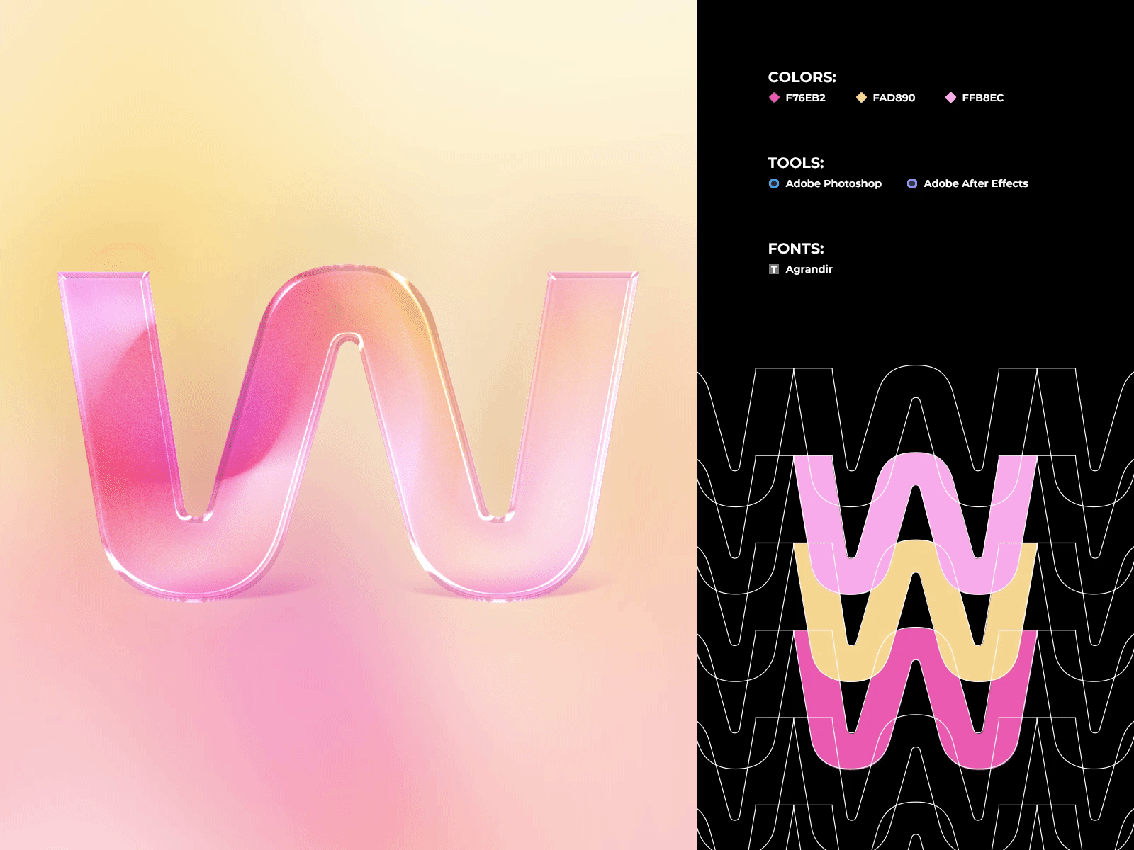 Gradient letter animation design gradient graphic design illustration typography vector