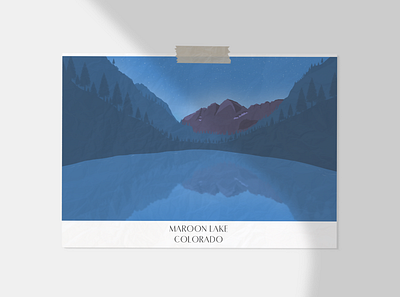 Another place I'd like to know 2d colorado design drawing illustration lakes motivation stars unitedstates