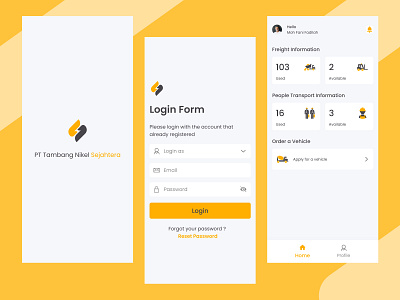 Mining Company : Mining Vehicle Permission app clean design graphic design illustration login minimalist minimalize mining mobile mobile design ui ux