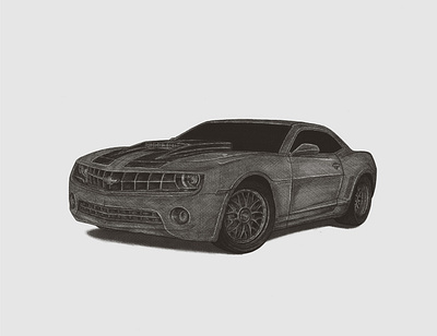 Pencil Drawing Car 3 bumblebee car cevrolet design digital art illustration mustang pencil art vehicle